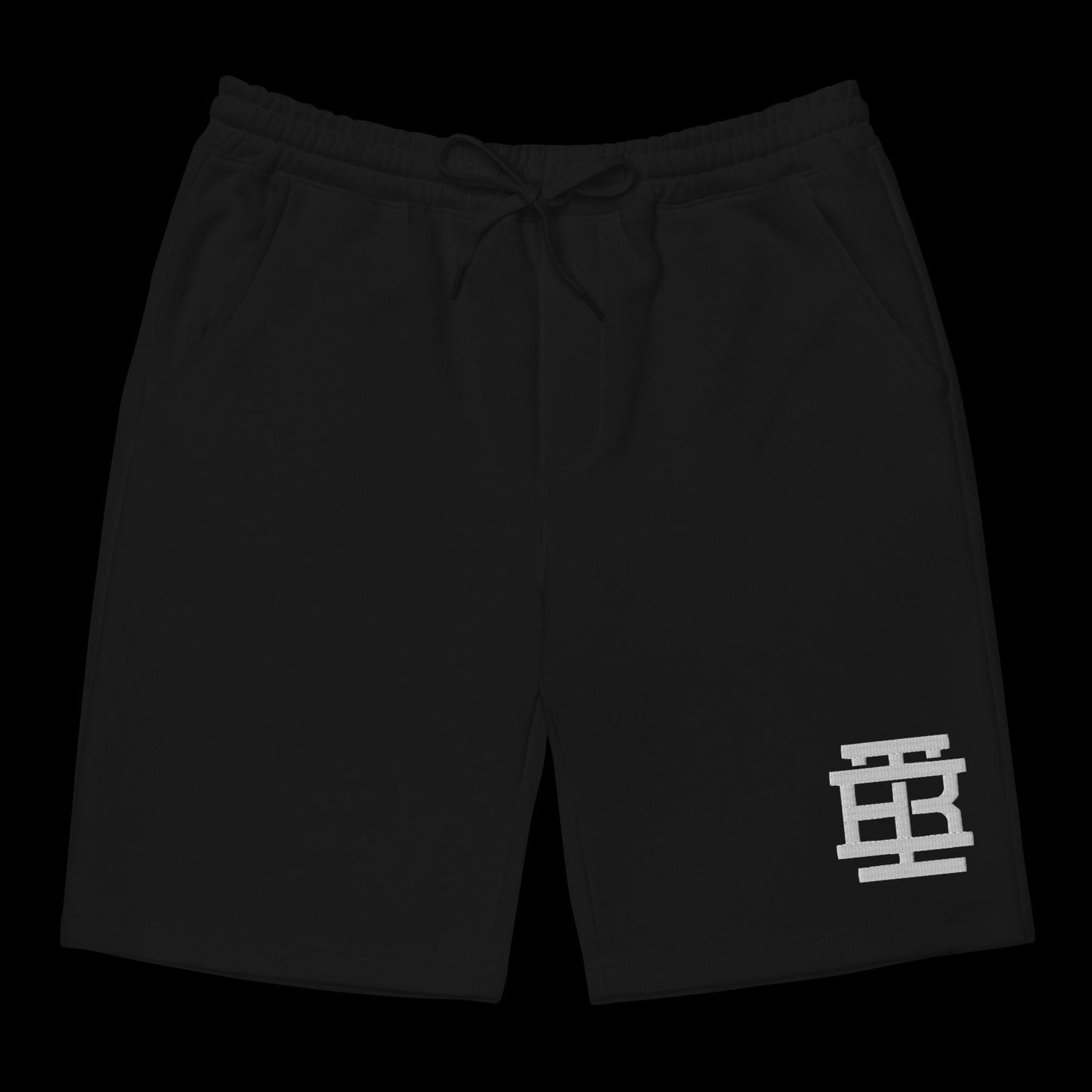 Embroidered fleece shorts