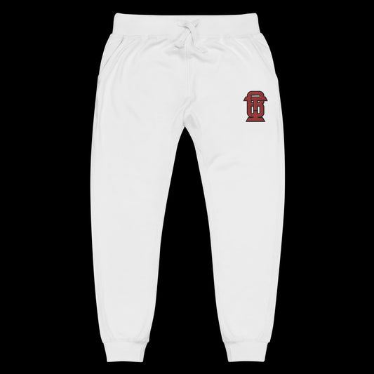 Embroidered fleece sweatpants